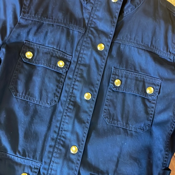 Women's J. Crew Relaxed Boyfriend Field Utility Jacket Navy Blue, Small, VGUC - Picture 3 of 9